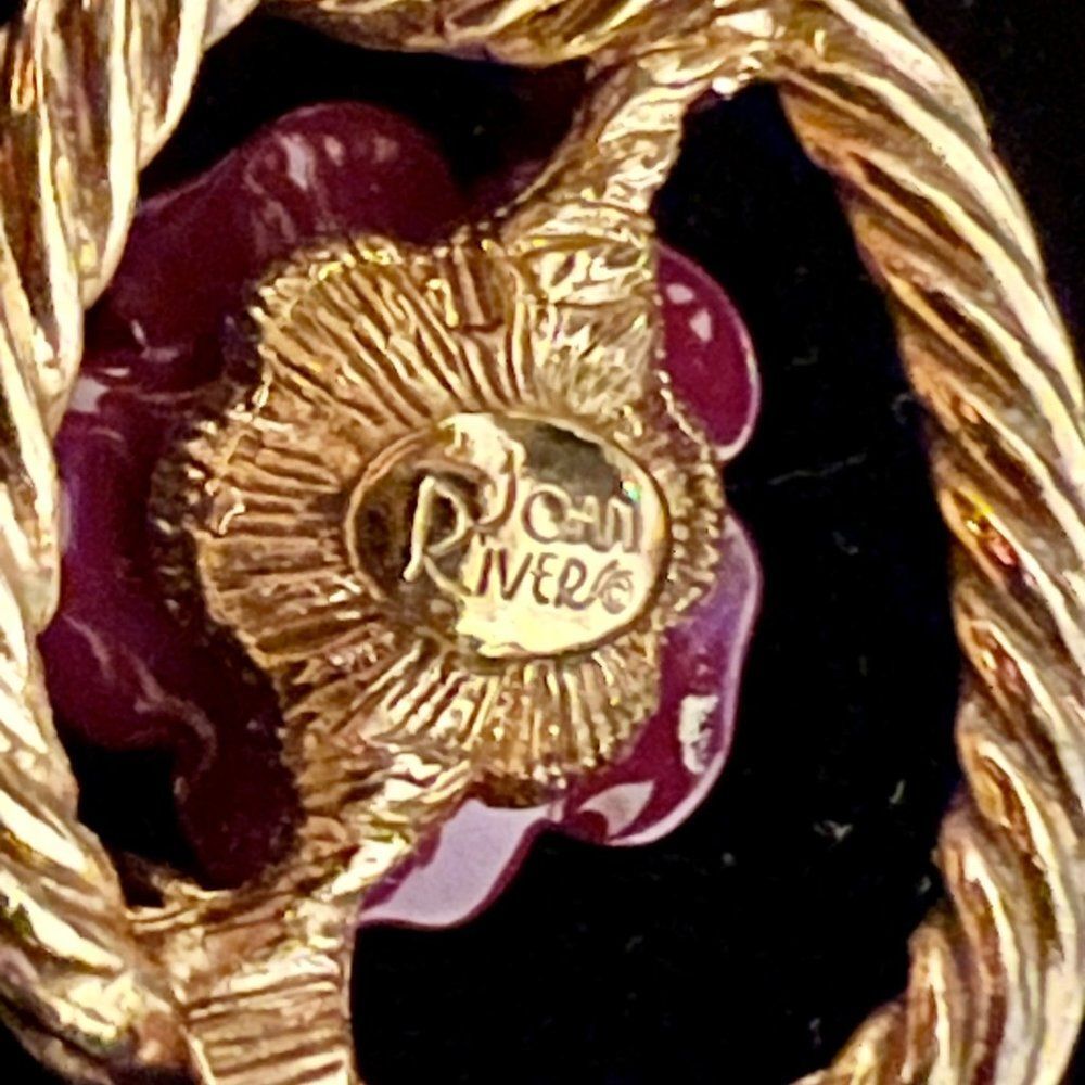 Joan Rivers Victorian Rose Flower Rhinestones Bracelet VTG Jewelry Collectable - Picture 3 of 6